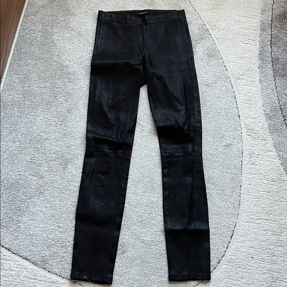 J brand Black lamb Leather Pants